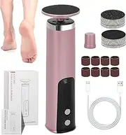 Electric Foot File, Dead Skin Heel Filer Scrubber, 360 Degree Rotation Electric Foot Grinder Pedicure Tool for Home and Travel