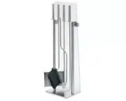 Blomus Chimo 5-piece fireplace set stainless steel with glass back