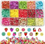 9000Pcs Fruit Nail Art Slices Fruit Slices for DIY 3D Polymer Slices Making Polymer Clay Slices for Nail Art（15 Styles）