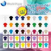 Heat Transfer Vinyl IRON ON TSHIRT Press HTV 20"x 1,5,10,27 Yards WORLDPAPER #1