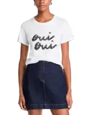 Cinq a Sept Rhinestone Oui Oui Tee