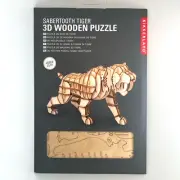 Sabertooth Tiger 3D Wooden Puzzle 59 Piece Laser Cut No Glue Kikkerland GG108