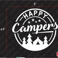 在飛比找蝦皮購物優惠-(2 件) HAPPY CAMPERS CAMPING 貼紙