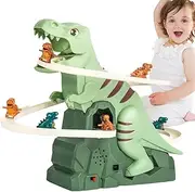 Stair Climbing Toy - Toddler Race Toy, Dinosaur Race Track | Dinosaur Climbing Slide Music, Toddler Track, playsets with Music, Interactive for Kids Aged 3+