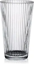 Ribbed Drinking Glasses Set of 4-600ML Water Glass, Unleaded Glass Cups fit for Home or Bar, Dishwasher Safe - Elegant Glassware Set as for Housewarming and Holiday Gifts