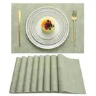 Placemats Set of 6 Washable Heat Resistant Place Mats PVC Woven Dining Table ...