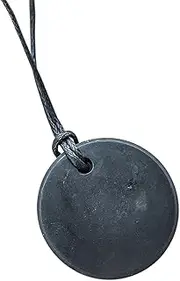 Karelian Heritage Shungite Pendant Printed Sacred Geometry, Crystal Amplifier