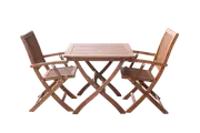 Q Furniture Maculata folding table and 2 armchairs