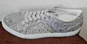 Alessandro Dell’ Acqua Leather Lace-up Glitter Rhinestone Sneaker Shoe US 9B NIB