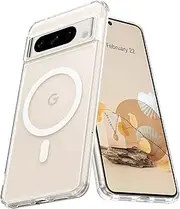 BENTOBEN Magnetic Case for Google Pixel 8 Pro, Compatible with Magsafe, Crystal Transparent Non Yellowing Soft TPU Anti Slip Shockproof Protective Phone Cover for Pixel 8 Pro 6.7 inch 2023, Clear