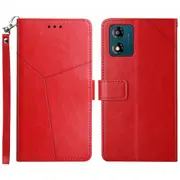 For Motorola Moto E13 4G Wallet Phone Cover Foldable Phone Stand Imprinted Y-shaped Line Flip Phone