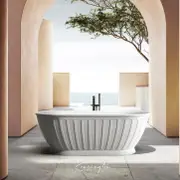1500/1700*750/800*580mm INS OTTI Kensington Gloss/Matt White Oval Acrylic Freestanding Bathtub