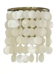 Dunne 1 Light Wall Bracket in Antique Brass with Capiz Shell
