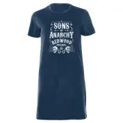 Sons of Anarchy Redwood Original Women's T-Shirt Dress - Navy Acid Wash