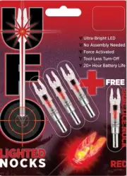 30.06 - UFO Lighted Nocks - .204 (X) - Red - 4Pk