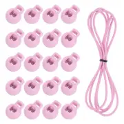 40 Pcs Single Hole Cord Locks with Elastic Cord, Light Purple