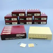 Leviton 45001-I Ivory 12-Port Surface Mount Jacks Telephone Data Block 10-Pack
