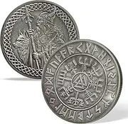 Challenge Coin-Odin Spear Twin Wolf