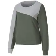 Women's PUMA CLOUDSPUN Colorblock Golf Crew Sweater - Thyme XS