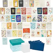 Hallmark All Occasion Boxed Set of Assorted Blank Greeting Cards with Card Organizer (Pack of 100)—Birthday, Thank You, Congratulations, Wedding, Baby, Thinking of You, Sympathy
