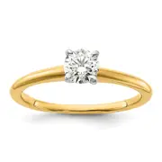 14k Two-tone 1/2 Ct. Lab Grown Diamond VS+ F+ Round Solitaire Engagement Ring