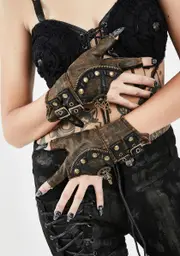 [Devil Fashion] Smoke And Illusions Steampunk Fingerless Gloves