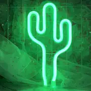 Neon Sign Cactus Light, Battery/USB Powered, Led Green Neon Signs for Bedroom, Kids Room, Living Room, Bar, Party, Christmas, Wedding
