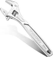 Adjustable Wrench 8-inch Heavy Duty Spanner with Inch/Metric Scale Premium Steel