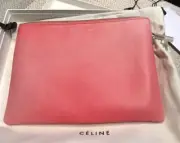 NEW Celine Spring Summer 2018 Cloudy Pink Leather Pouch Clutch with Box and Tags