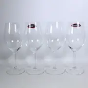 4 RIEDEL TYROL LEAD FREE CRYSTAL GERMAN WINE GLASSES, 9" HIGH 2-3/4" DIA. AT RIM