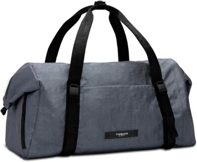 Timbuk2 Mason 27L Black Zip Duffle Weekender Bag Leather Canvas Crossbody Strap