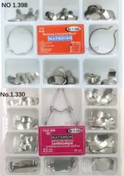 Dental Metal Matrices with Spring Clip Delta Ring Clamp Wedges No.1.398/No.1.330
