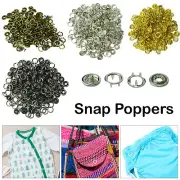 Metal Press Stud Snap Popper Fasteners Buttons Set for Crafts Bibs Clothing