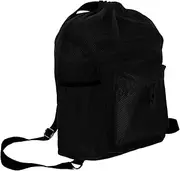GANAZONO Durable Oxford Sports Drawstring Bag and Organized Casual Backpack for Gym Beach Travel Comfortable Fit Modern Design Black Capacity