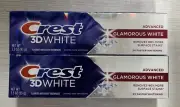 2-Pack Crest 3D White Advanced Glamorous White Toothpaste 3.3 oz Exp 09/26