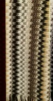 Missoni Orange Label Fringe Scarf Wool Blend Knit Zig Zag Geometric NEW NWT
