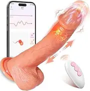 Dildo Thrusting Realistic Vibrator - Vibrators Female Toys for Fun，Silicone 21CM Suction Cup Fake Penis G-spot Stimulator and Couple Pleasure with 5 & Vibrating Mode