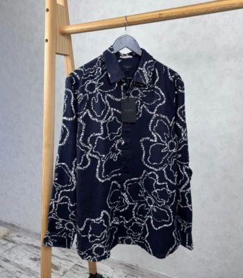 Ted Baker linen magnolia printed shirt mens size 5