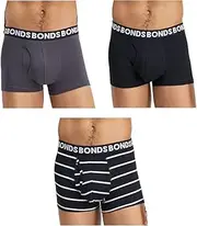 [Generic] 9 x Mens Everyday Trunks Underwear Black Stripe/Charcoal/Black