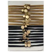 16PCS Thin Hair Ties, Boho Hair Ties Bracelets Ponytail Holders Ginger+Black