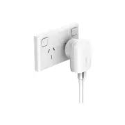 Belkin Dual PD Wall Charger with PPS - 42W Fast Charging for iPhone & Android, 1x USB-C (30W) & 1x USB-A (12W) - White
