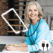 Magnifying Glasses with Light, 5X Rechargeable Magnifier with Flexible Gooseneck