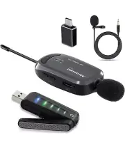 ALVOXCON: Wireless Lapel Microphone for Computer, USB lavalier Mic System