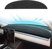 Masha Dashboard Cover for Tesla Model 3/Y, Flannel Dashboard Pad Dash Mat Compatible with Tesla Model Y Model 3 2017-2021 2022 2023 Dashboard Decorative Interior Auto Accessories,black