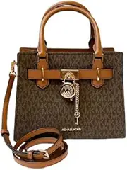 [Michael Kors] HAMILTON SMALL SATCHEL SHOULDER CROSSBODY BAG MK SIGNATURE