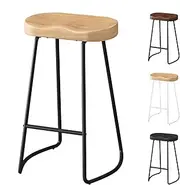 [ALFORDSON] 2X Industrial Bar Stools 75cm Wooden Tractor Sets with Footrest and Floor Protector, Retro Vintage Dining Chairs Home Bar Dining Room (Light Wood)