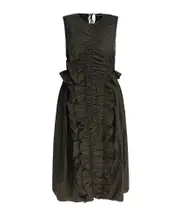 Cecilie Bahnsen Ruched Ruffle Dress UK8 Black