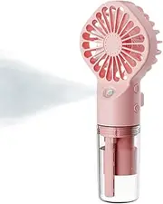 Fan with Water Spray Misting Fan, Handheld Battery Powered Water Misting Fan, Outdoor Cooling Fan Spray Humidifier with 4