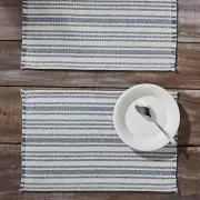 Finders Keepers Chevron Table Settings Placemat Runners Country Steel Grey White
