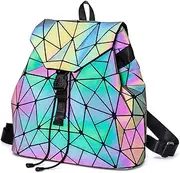[LorranTree] Geometric Backpack Luminous Backpacks Holographic Reflective Bag Lumikay Bags Irredescent Rucksack Rainbow